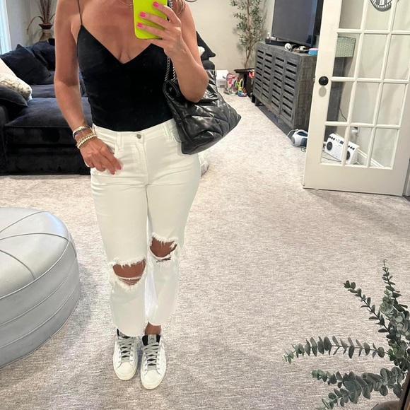 WHITE CROPPED STRAIGHT - DENIM size 28 & 30 - Picture 2 of 3